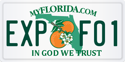 FL license plate EXPF01