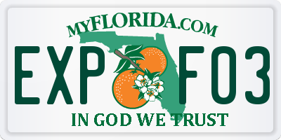 FL license plate EXPF03