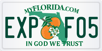 FL license plate EXPF05
