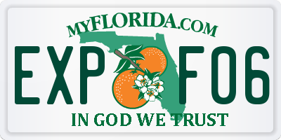 FL license plate EXPF06