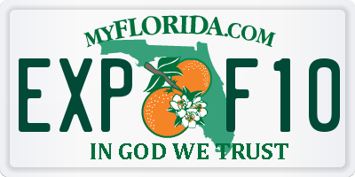 FL license plate EXPF10