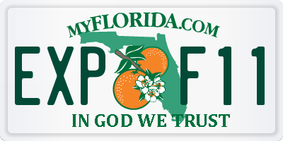 FL license plate EXPF11