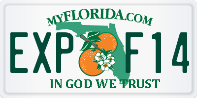 FL license plate EXPF14