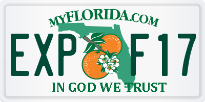 FL license plate EXPF17
