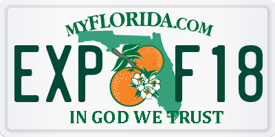 FL license plate EXPF18
