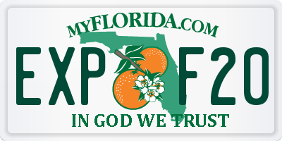 FL license plate EXPF20