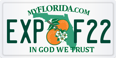 FL license plate EXPF22