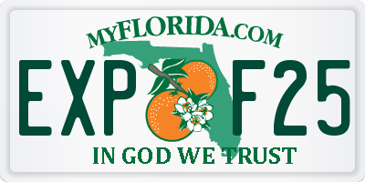 FL license plate EXPF25