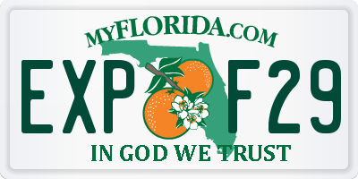 FL license plate EXPF29