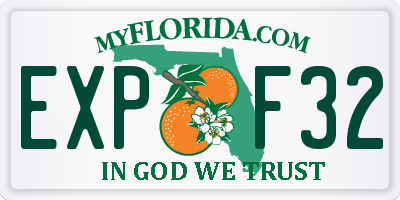 FL license plate EXPF32