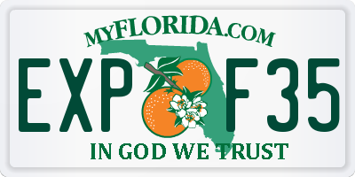 FL license plate EXPF35
