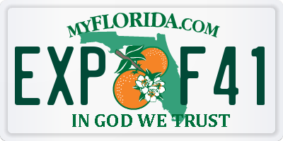 FL license plate EXPF41