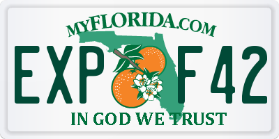 FL license plate EXPF42