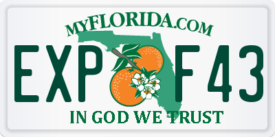 FL license plate EXPF43
