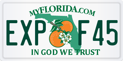 FL license plate EXPF45