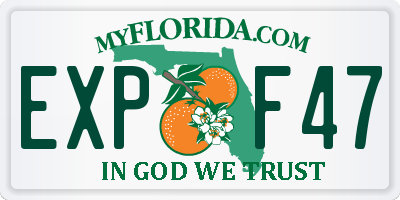 FL license plate EXPF47