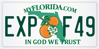 FL license plate EXPF49