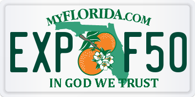 FL license plate EXPF50