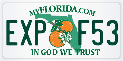 FL license plate EXPF53