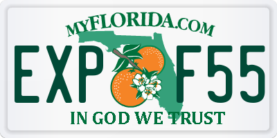 FL license plate EXPF55