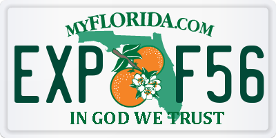 FL license plate EXPF56
