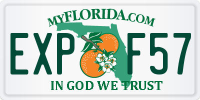 FL license plate EXPF57