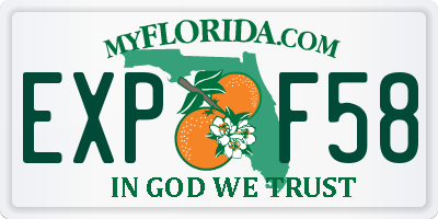 FL license plate EXPF58
