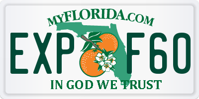 FL license plate EXPF60