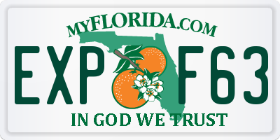 FL license plate EXPF63