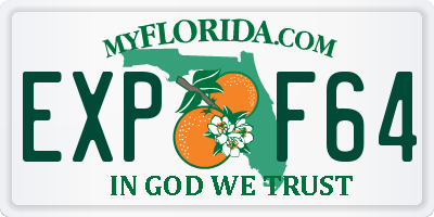 FL license plate EXPF64