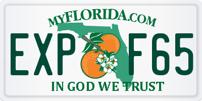 FL license plate EXPF65