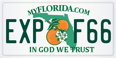 FL license plate EXPF66
