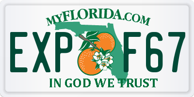 FL license plate EXPF67