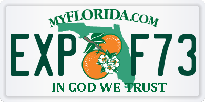 FL license plate EXPF73