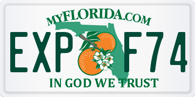FL license plate EXPF74