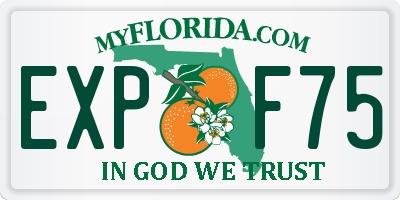 FL license plate EXPF75