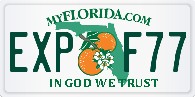 FL license plate EXPF77