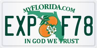 FL license plate EXPF78