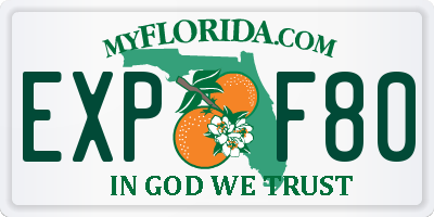 FL license plate EXPF80