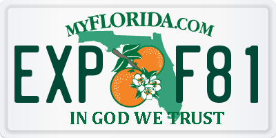 FL license plate EXPF81