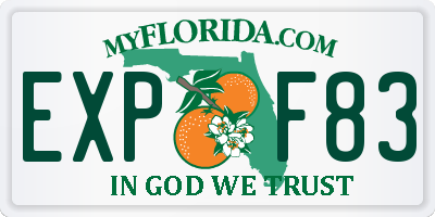FL license plate EXPF83