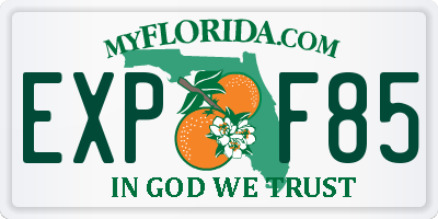 FL license plate EXPF85