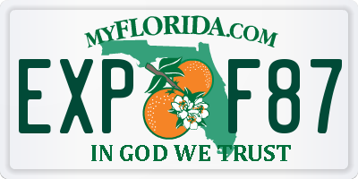 FL license plate EXPF87