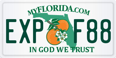 FL license plate EXPF88