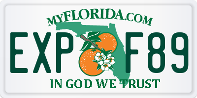 FL license plate EXPF89