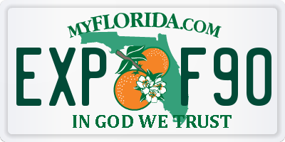 FL license plate EXPF90