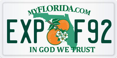 FL license plate EXPF92
