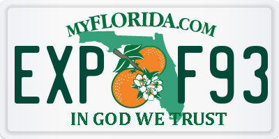 FL license plate EXPF93
