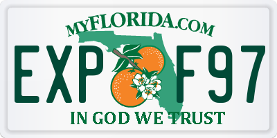FL license plate EXPF97