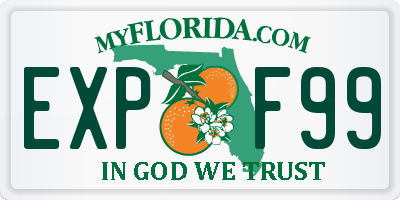 FL license plate EXPF99